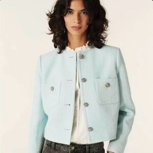 Brand new Ba&sh Bash meredith short jacket Small Blue.